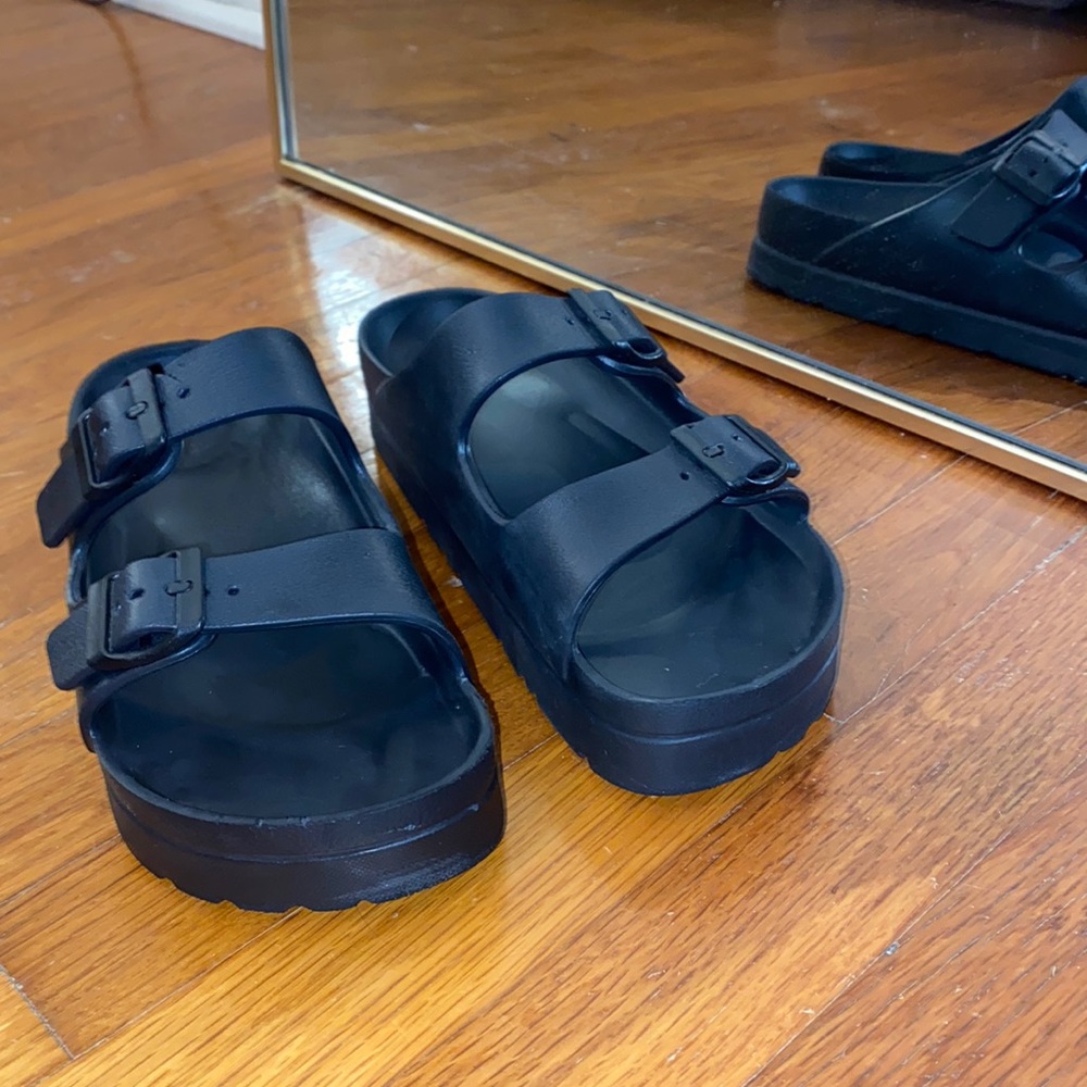 Mia black slides (Birkenstock look a likes!)